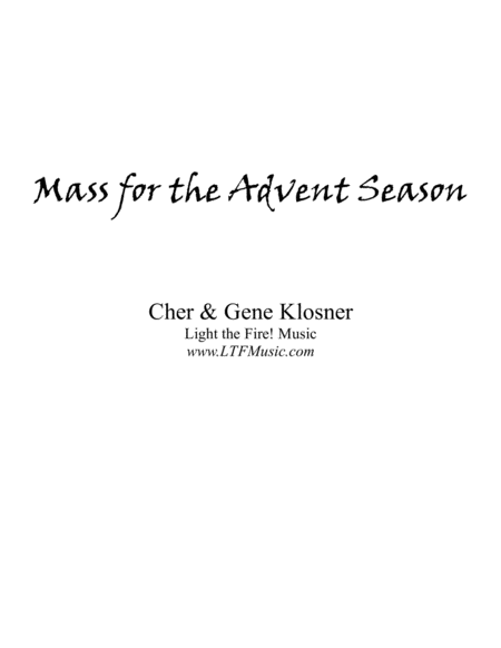 Mass For The Advent Season Complete Package Sheet Music