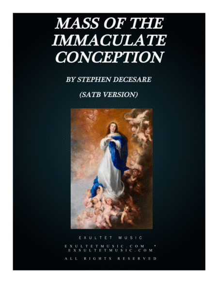 Mass Of The Immaculate Conception Score Satb Version Sheet Music