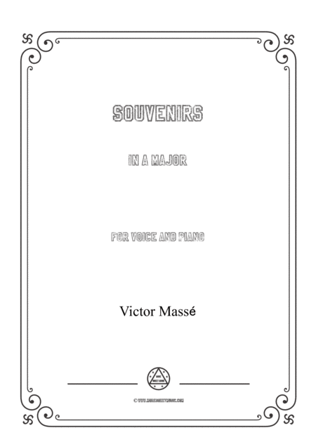 Masse Souvenirs In A Major For Voice And Piano Sheet Music