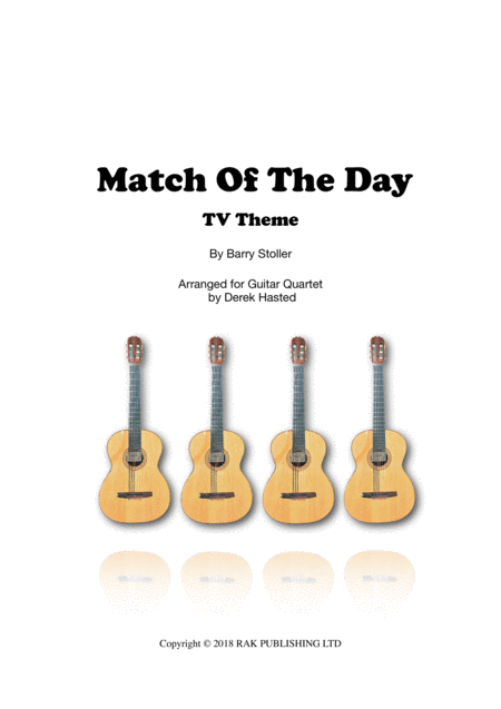 Free Sheet Music Match Of The Day 4 Guitars Or Large Ensemble