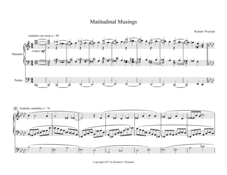 Free Sheet Music Matitudinal Musings