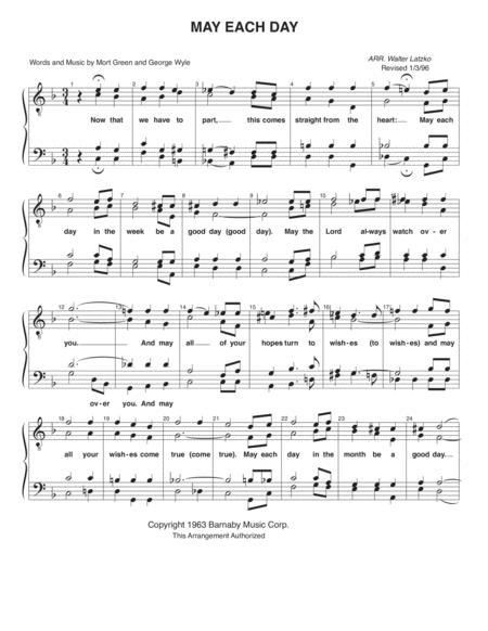 May Each Day Sheet Music