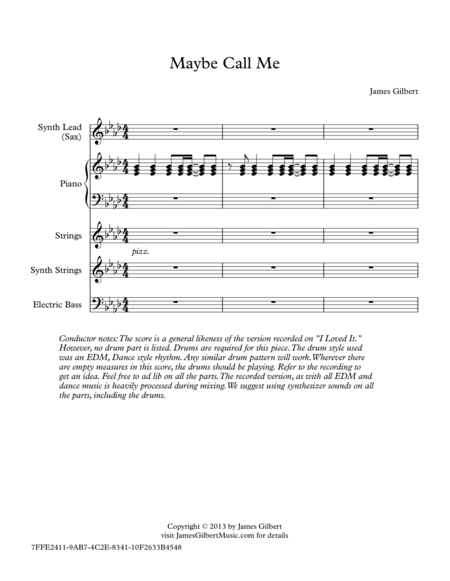 Maybe Call Me Ie054 Sheet Music