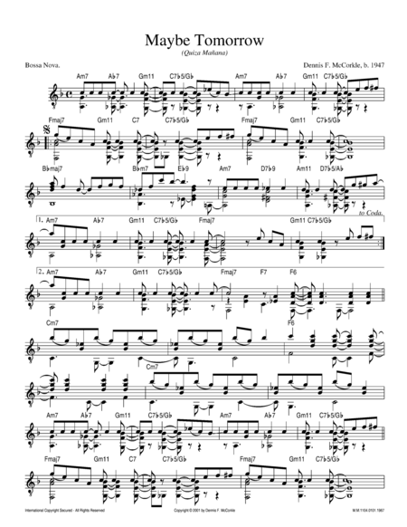 Maybe Tomorrow Quiza Maana Sheet Music