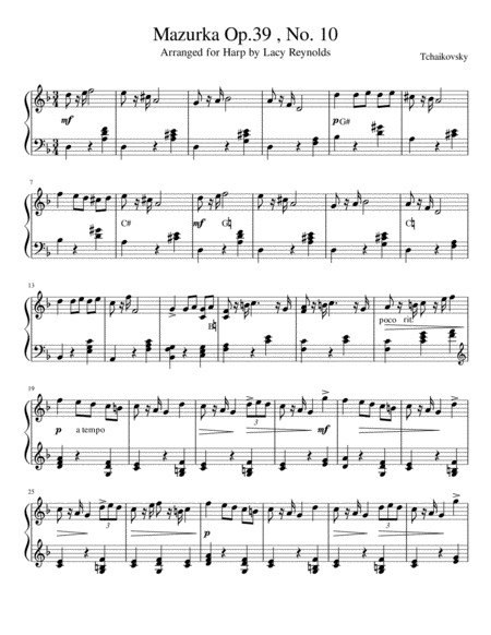 Free Sheet Music Mazurka Op 39 No 10