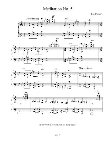 Free Sheet Music Meditation No 5