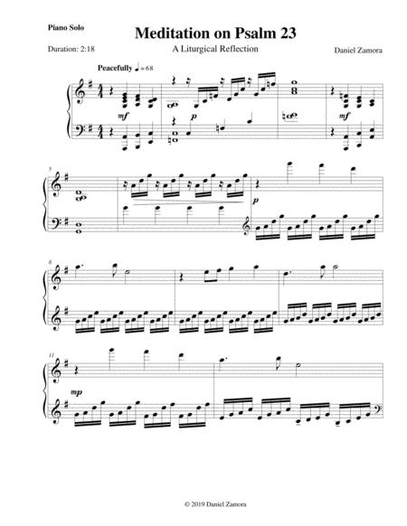 Free Sheet Music Meditation On Psalm 23