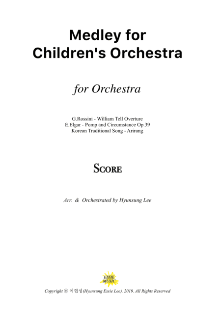 Medley For Childrens Orchestra Rossini Elgar Etc Sheet Music