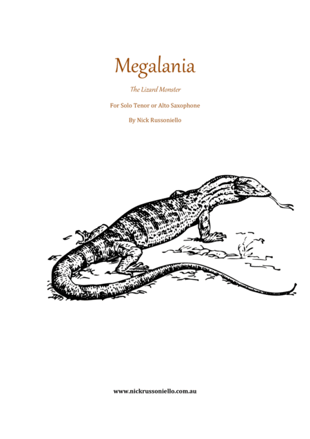 Free Sheet Music Megalania For Solo Alto Or Tenor Saxophone