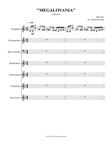 Megalovania For Percussion Sheet Music