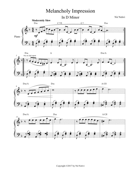 Melancholy Impression Sheet Music