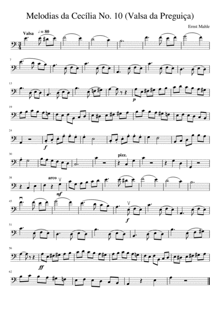 Free Sheet Music Melodias Da Ceclia No 10 Valsa Da Preguia