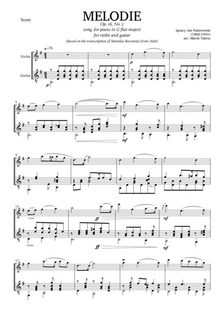 Free Sheet Music Melodie Op 16 No 2