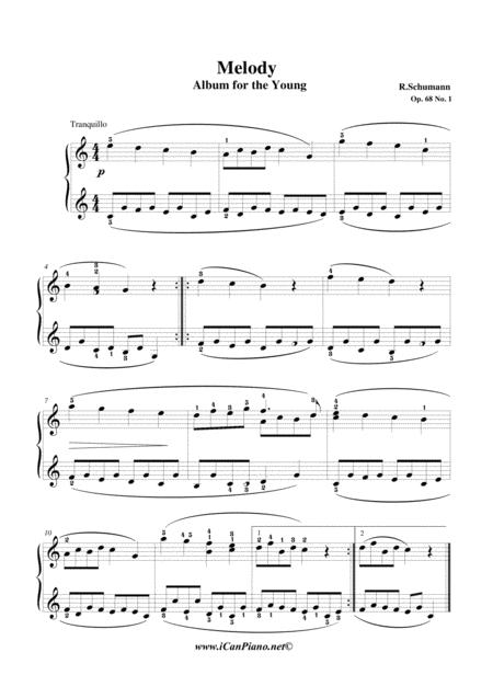 Melody Album Of The Young Op 68 No 1 Icanpiano Style Sheet Music