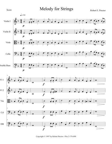 Free Sheet Music Melody For Strings