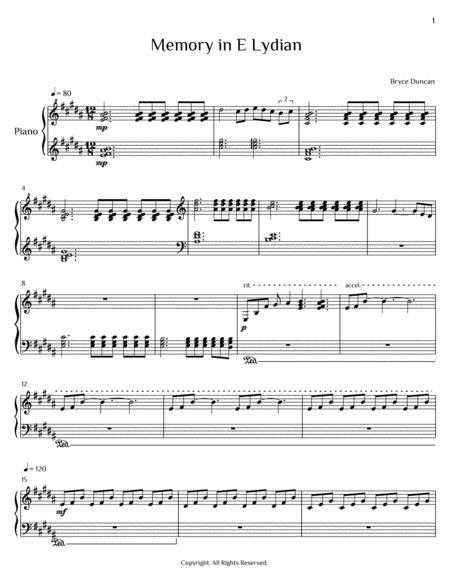 Memory In E Lydian Sheet Music