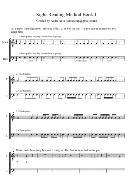 Mens Choir Sight Reading Book 1 Sheet Music