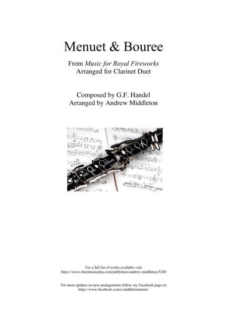 Menuet Bouree Arranged For Clarinet Duet Sheet Music