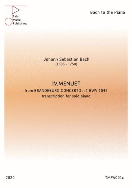 Free Sheet Music Menuet From Brandeburg Concerto N 1