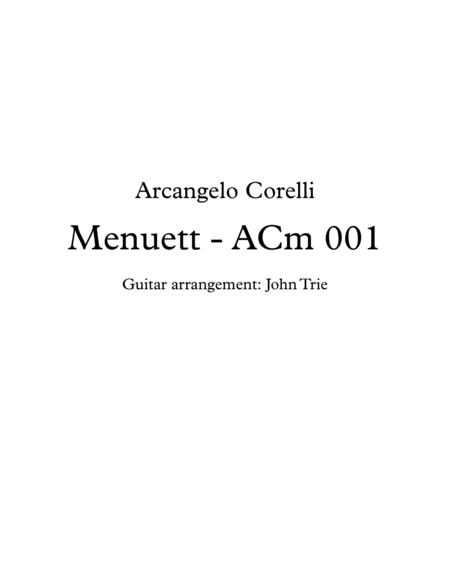 Free Sheet Music Menuett Acm001