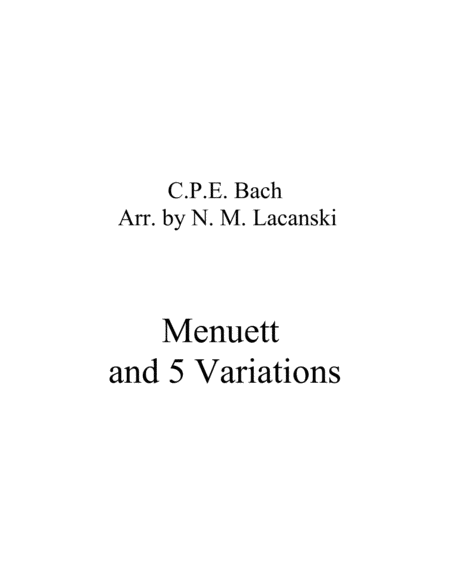 Free Sheet Music Menuett And 5 Variations