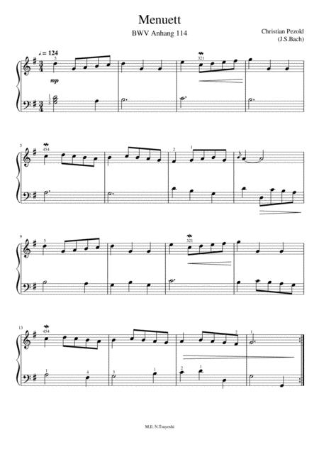 Menuett G Major Sheet Music