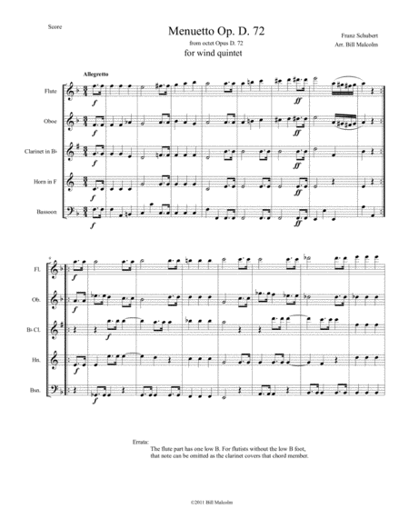 Menuetto And Finale Op 72 D Sheet Music