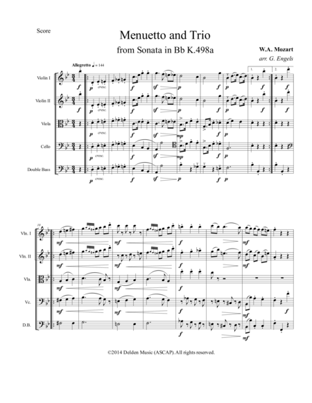 Free Sheet Music Menuetto And Trio