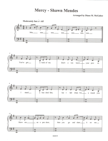 Mercy Sheet Music