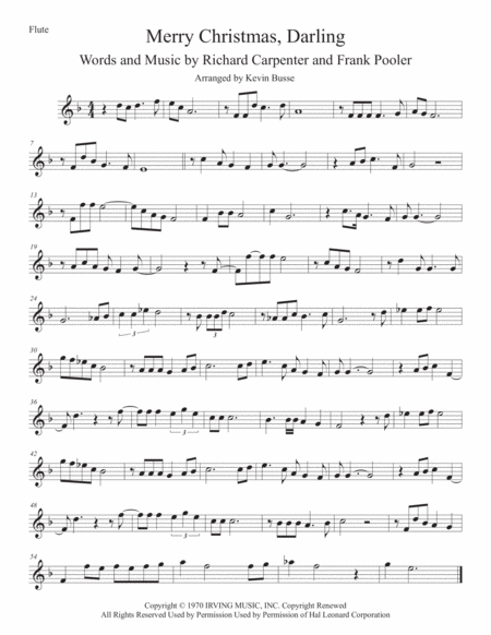 Merry Christmas Darling Flute Sheet Music