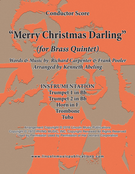 Free Sheet Music Merry Christmas Darling For Brass Quintet