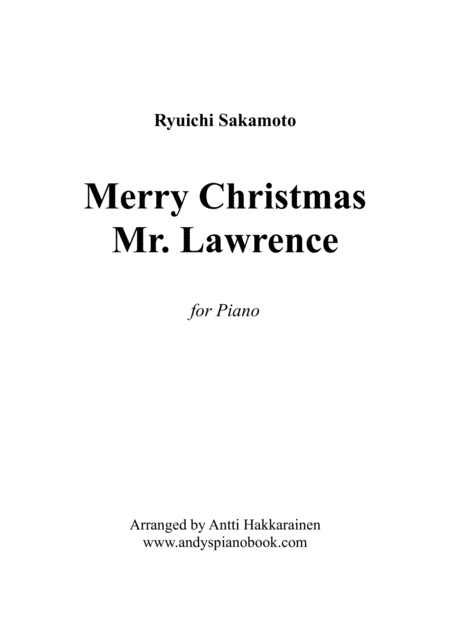 Merry Christmas Mr Lawrence Piano Sheet Music