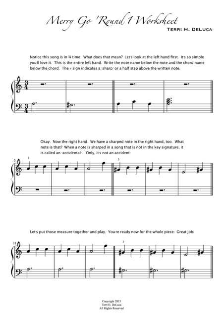 Free Sheet Music Merry Go Round 1 2 3 4