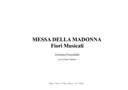 Free Sheet Music Messa Della Madonna Mass Of The Virgin Mary Frescobaldi Full Score For Organ