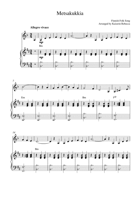 Metsakukkia Sheet Music