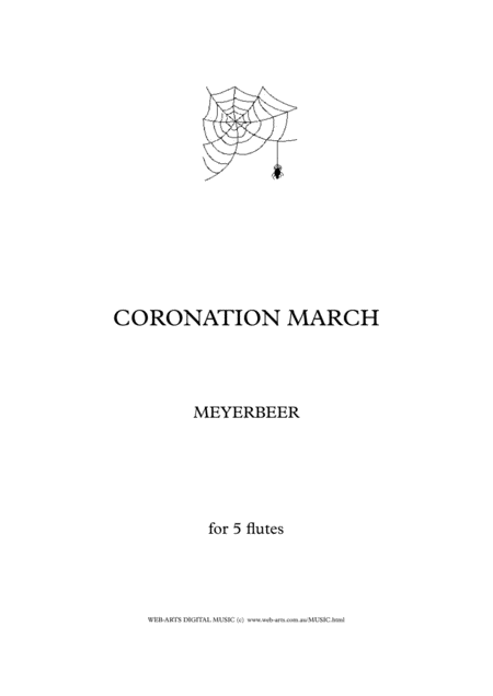 Meyerbeer Coronation March From Leprophets For 5 Flutes Sheet Music