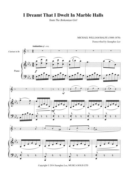 Michael Balfe I Dreamt That I Dwelt In Marble Halls Arr Seunghee Lee Sheet Music