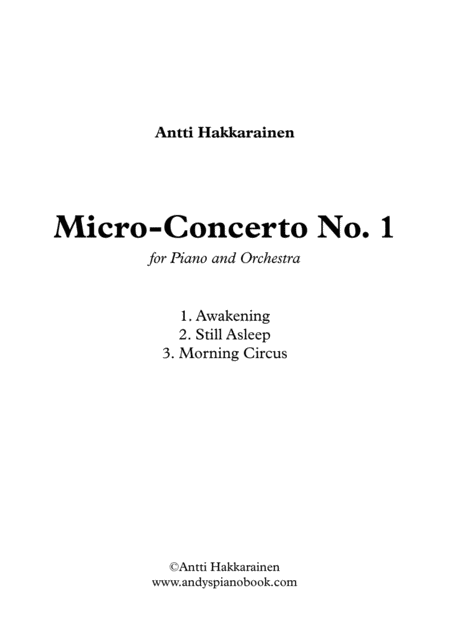 Micro Concerto No 1 For Piano And Orchestra Sheet Music