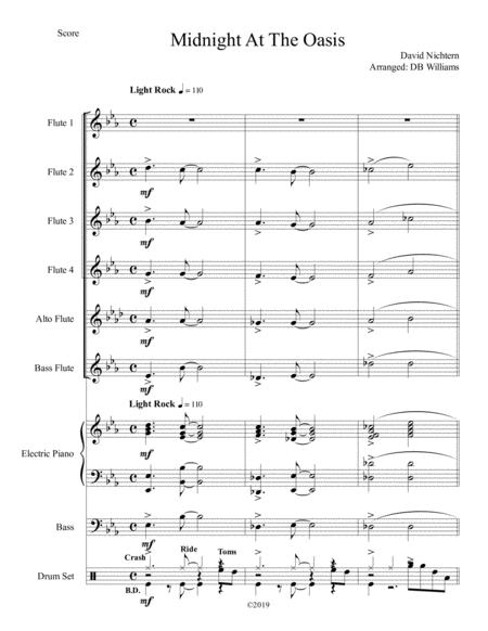 Midnight At The Oasis Flute Choir Sheet Music