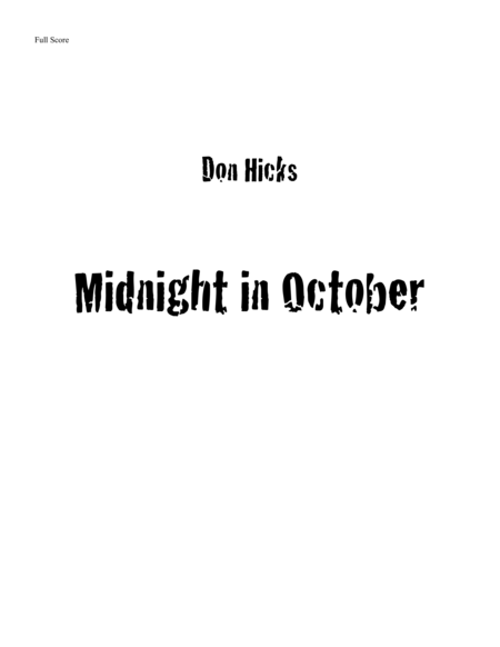 Free Sheet Music Midnight In October
