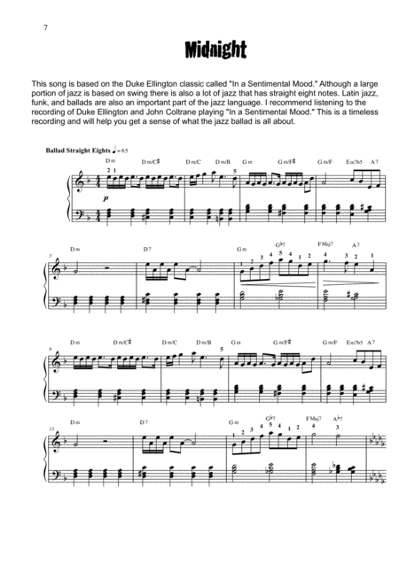 Midnight Original Jazz Composition Sheet Music