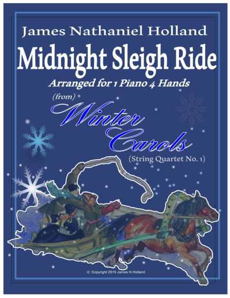 Free Sheet Music Midnight Sleigh Ride For 1 Piano 4 Hands