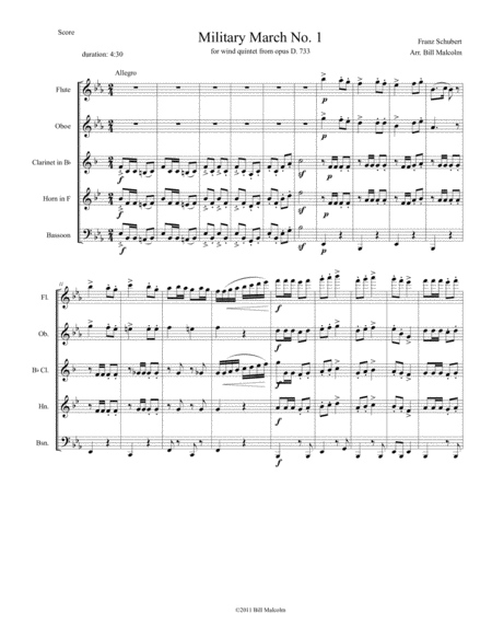 Free Sheet Music Military March No 1