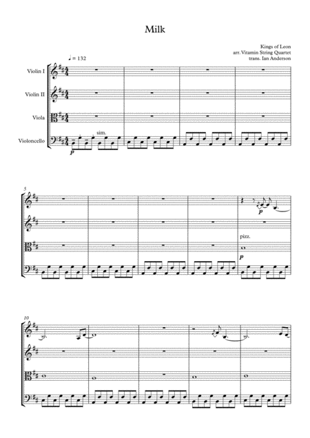 Free Sheet Music Milk String Quartet