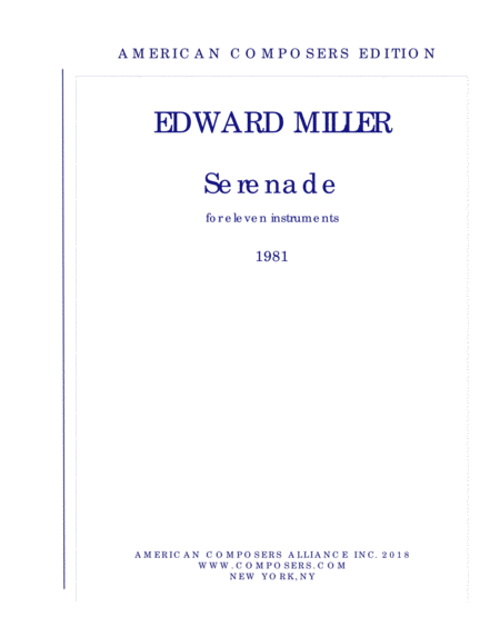 Millere Serenade Sheet Music