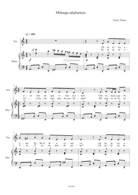 Free Sheet Music Milonga Talabartera