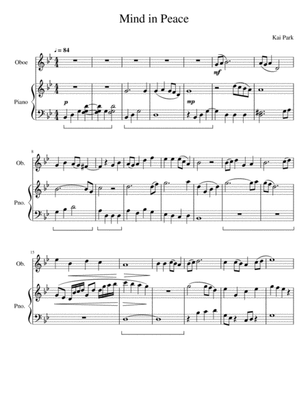 Free Sheet Music Mind In Peace