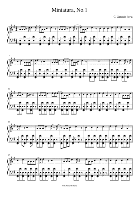 Free Sheet Music Miniatura No 1