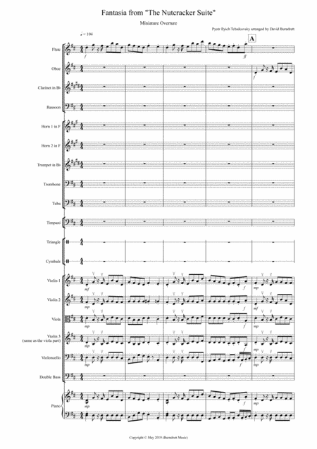 Free Sheet Music Miniature Overture Fantasia From Nutcracker For School Orchestra