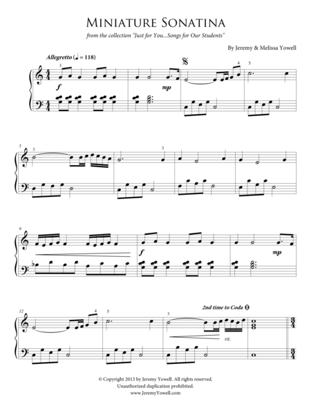 Miniature Sonatina Sheet Music